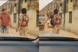 सैलरी मांगी तो भड़का ठेकेदार! सफाई कर्मचारी को लात मारने का VIDEO वायरल