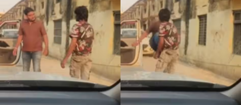 सैलरी मांगी तो भड़का ठेकेदार! सफाई कर्मचारी को लात मारने का VIDEO वायरल